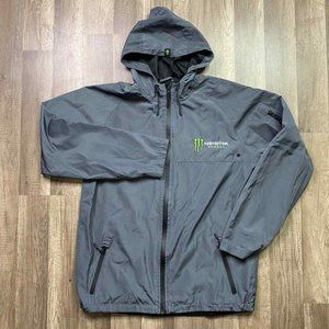 COPY - Monster Energy Drink Men's XL Jacket Windbreaker Full Zip Hooded Coat Ra…